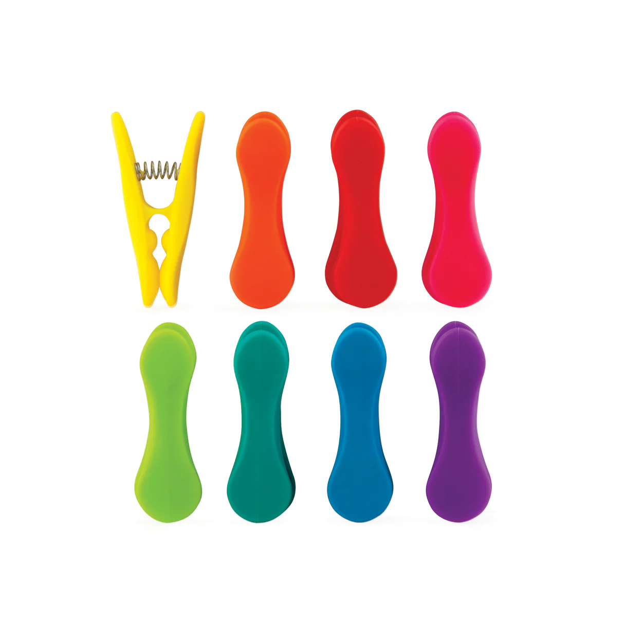 Kikkerland Rainbow Bag Clips set of 8