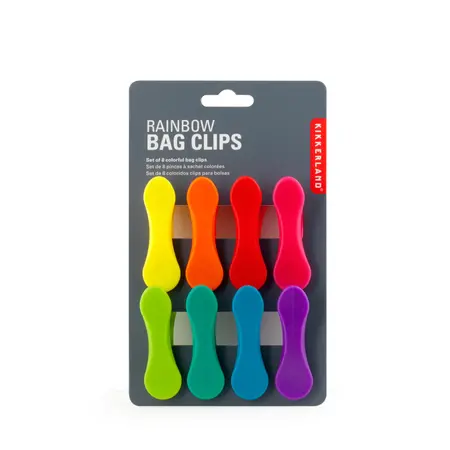 Kikkerland Rainbow Bag Clips set of 8