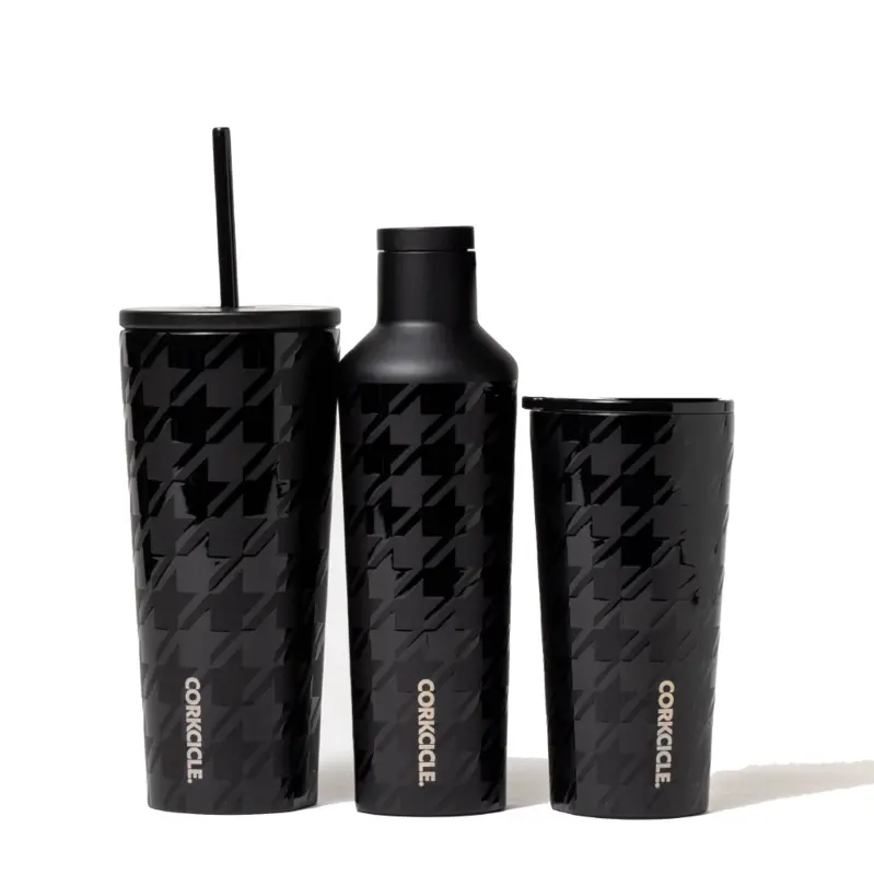 Corkcicle Onyx Houndstooth Canteen 16oz - A Monkey Tree