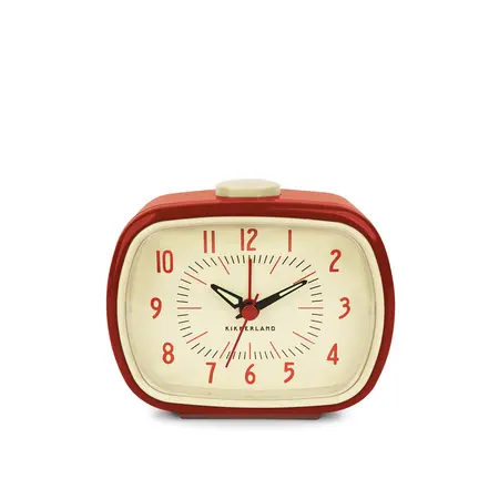 Kikkerland Retro Alarm Clock Red