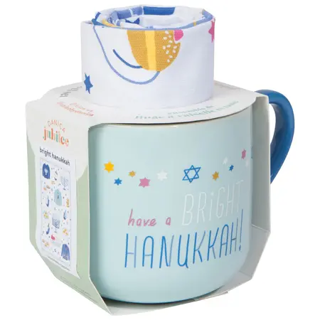 Danica Jubilee Bright Hanukkah Mug & Dishtowel Set