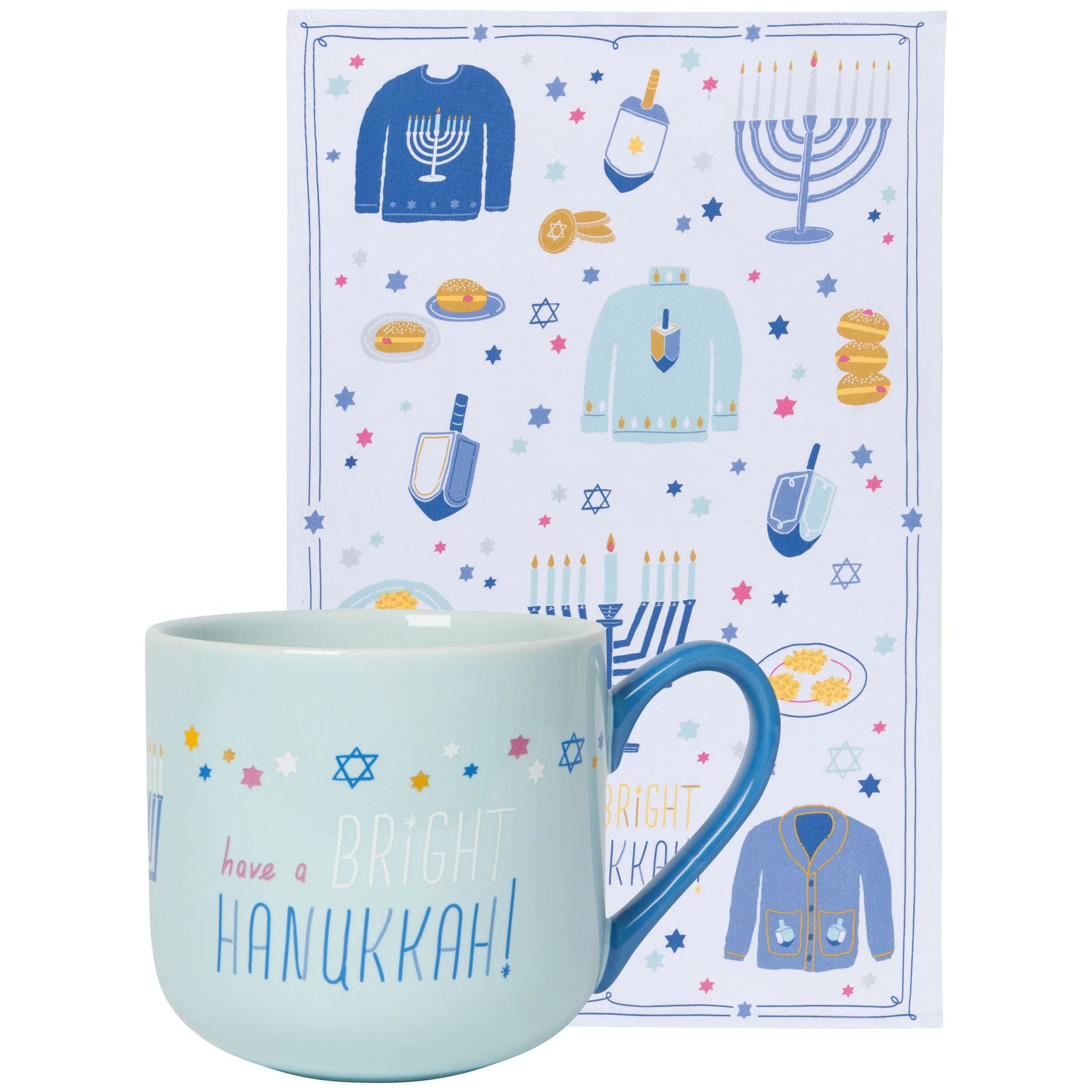 Danica Jubilee Bright Hanukkah Mug & Dishtowel Set
