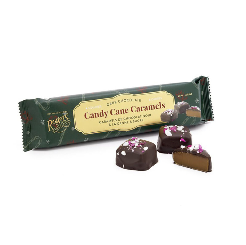 Rogers' Chocolates Dark Chocolate Candy Cane Caramels
