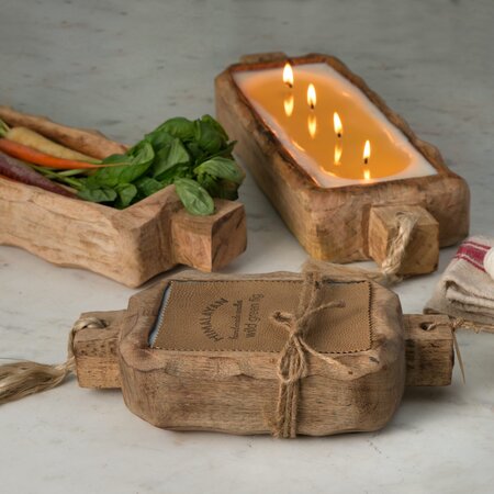 Himalayan Small Tobacco Bark Driftwood Candle Tray