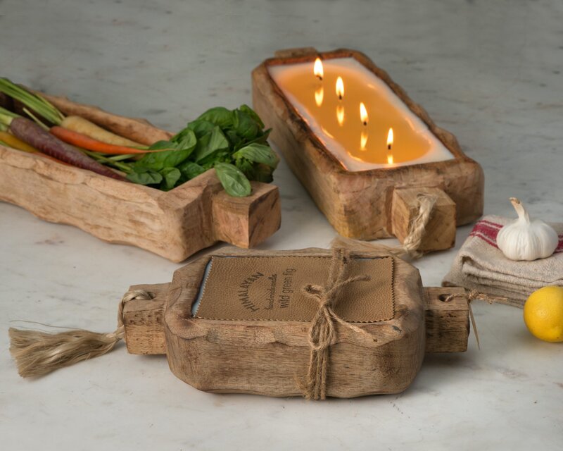 Small Tobacco Bark Driftwood Candle Tray