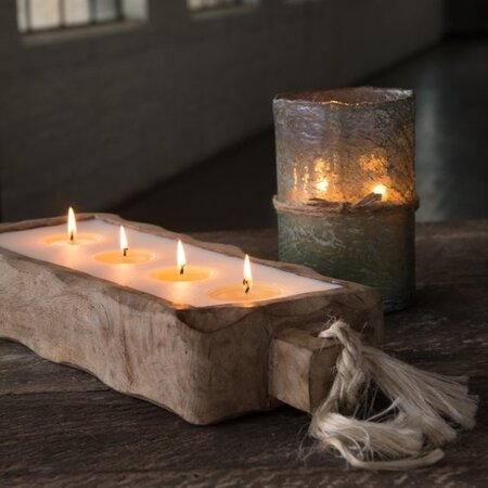 Himalayan Large Tobacco Bark Driftwood Candle Tray