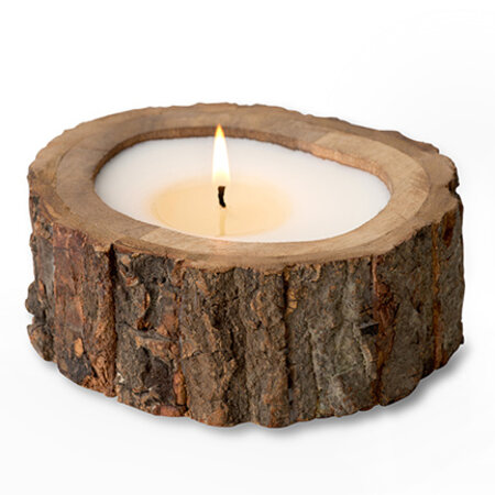 Small Bourbon Vanilla Irregular Tree Bark Candle