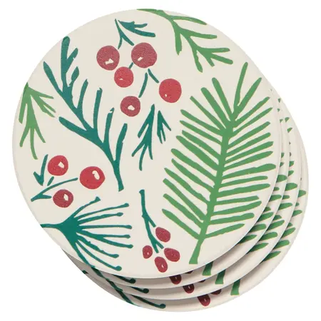 Bough and Berry Soak Up Coasters Set of 4