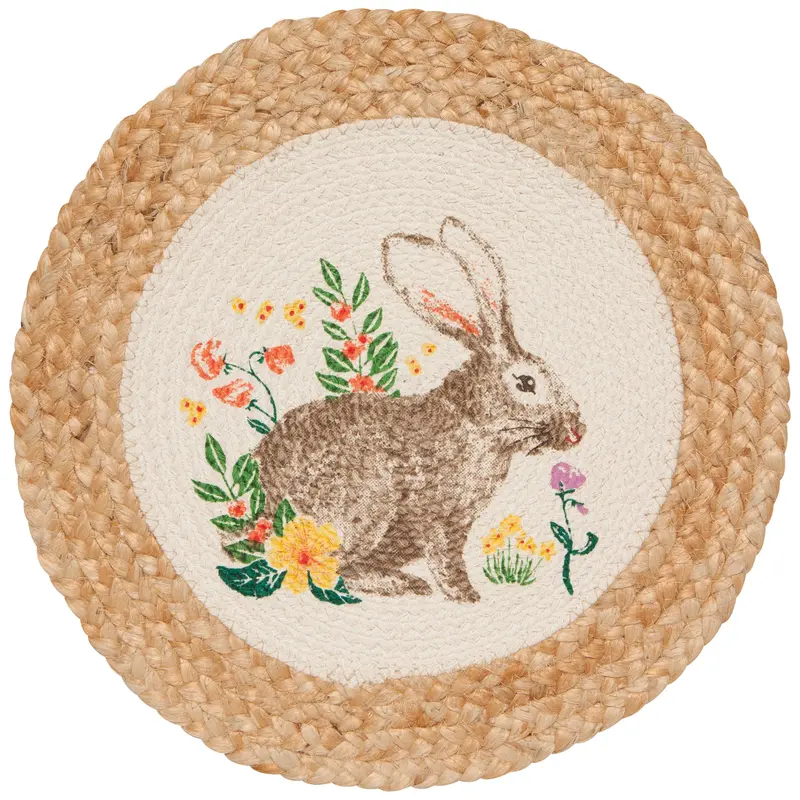 Danica Easter Bunny Round Braided Placemat