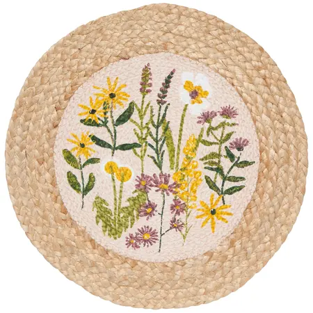 Danica Bees And Blooms Round Braided Placemat