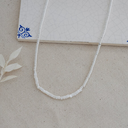 Dax Necklace - silver/mother of pearl