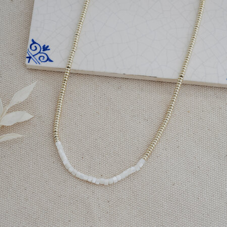 Dax Necklace - gold/mother of pearl