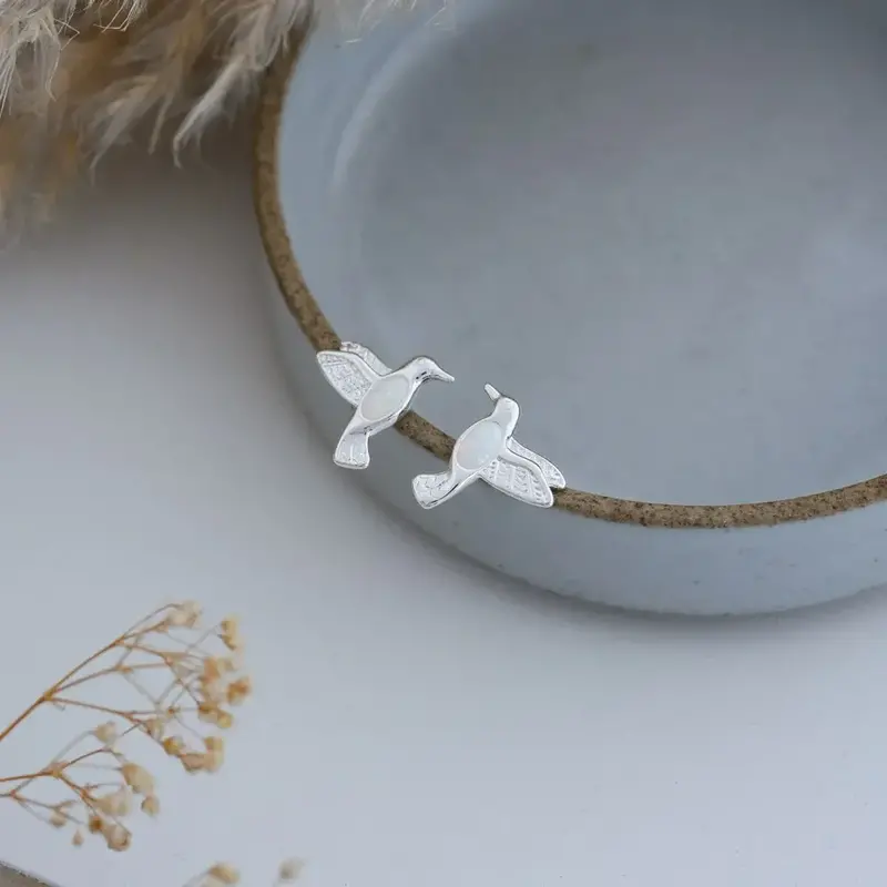 Glee Walela Studs Silver/Opalite