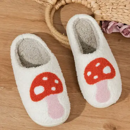 Oceanic Inc Sherpa Mushroom Slippers