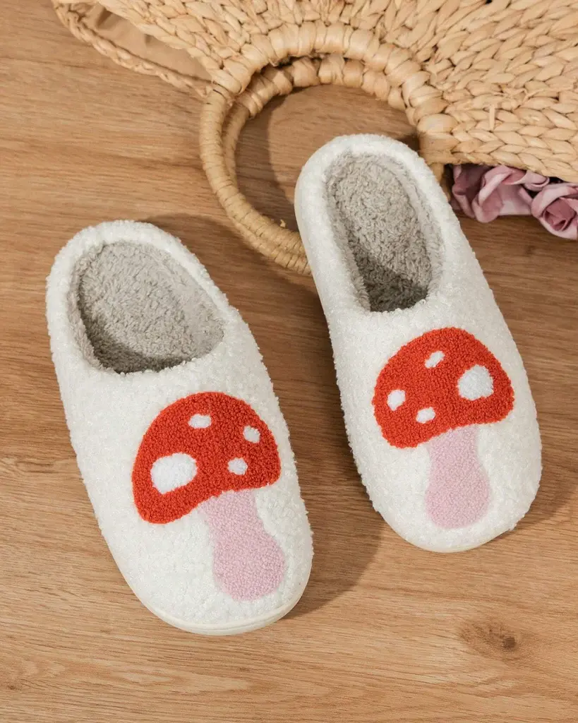 Oceanic Inc Sherpa Mushroom Slippers