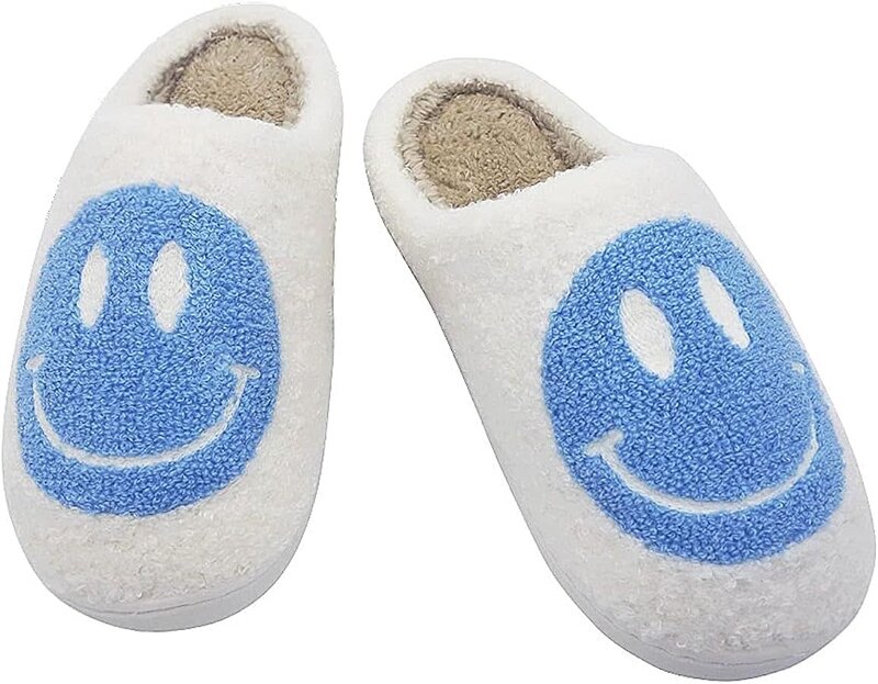 Oceanic Inc Happy Face Slippers Blue
