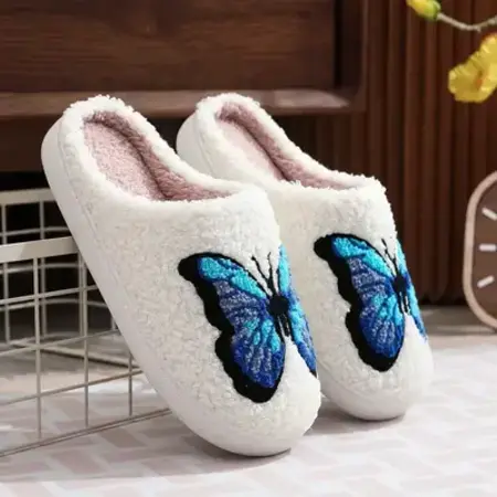 Oceanic Inc Sherpa Butterfly Slippers