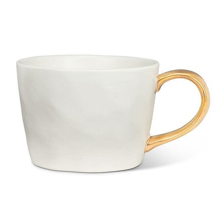 Abbott Matte Cup w/ Gold Handle 12oz - White