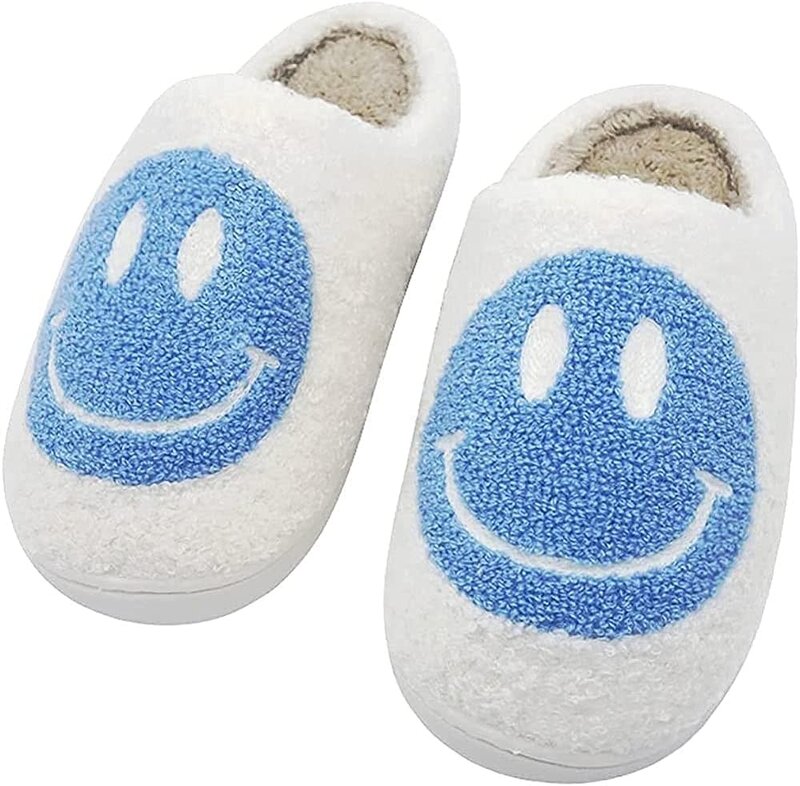 Oceanic Inc Happy Face Slippers Blue