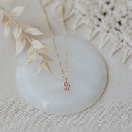 Glee Glim Necklace Gold/Pink