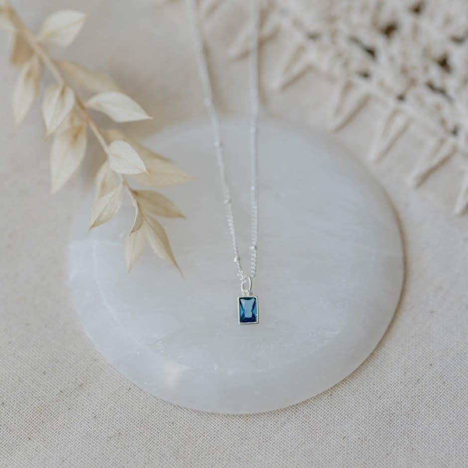 Glee Glim Necklace Silver/Sky Blue