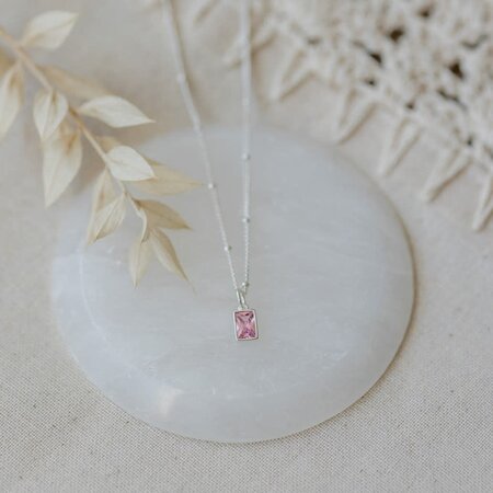 Glee Glim Necklace Silver/Pink