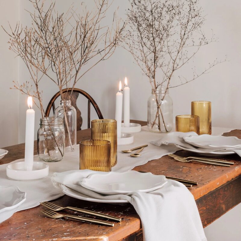 Danica Heirloom Amber Short Fluted Tumbler
