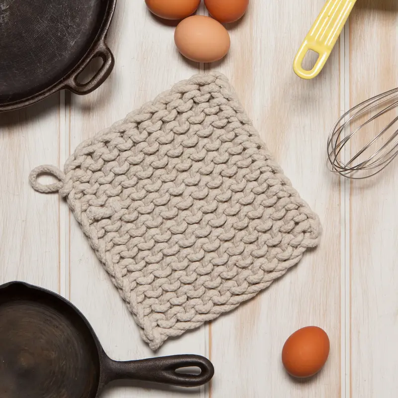 Danica Heirloom Dove Grey Knit Potholder