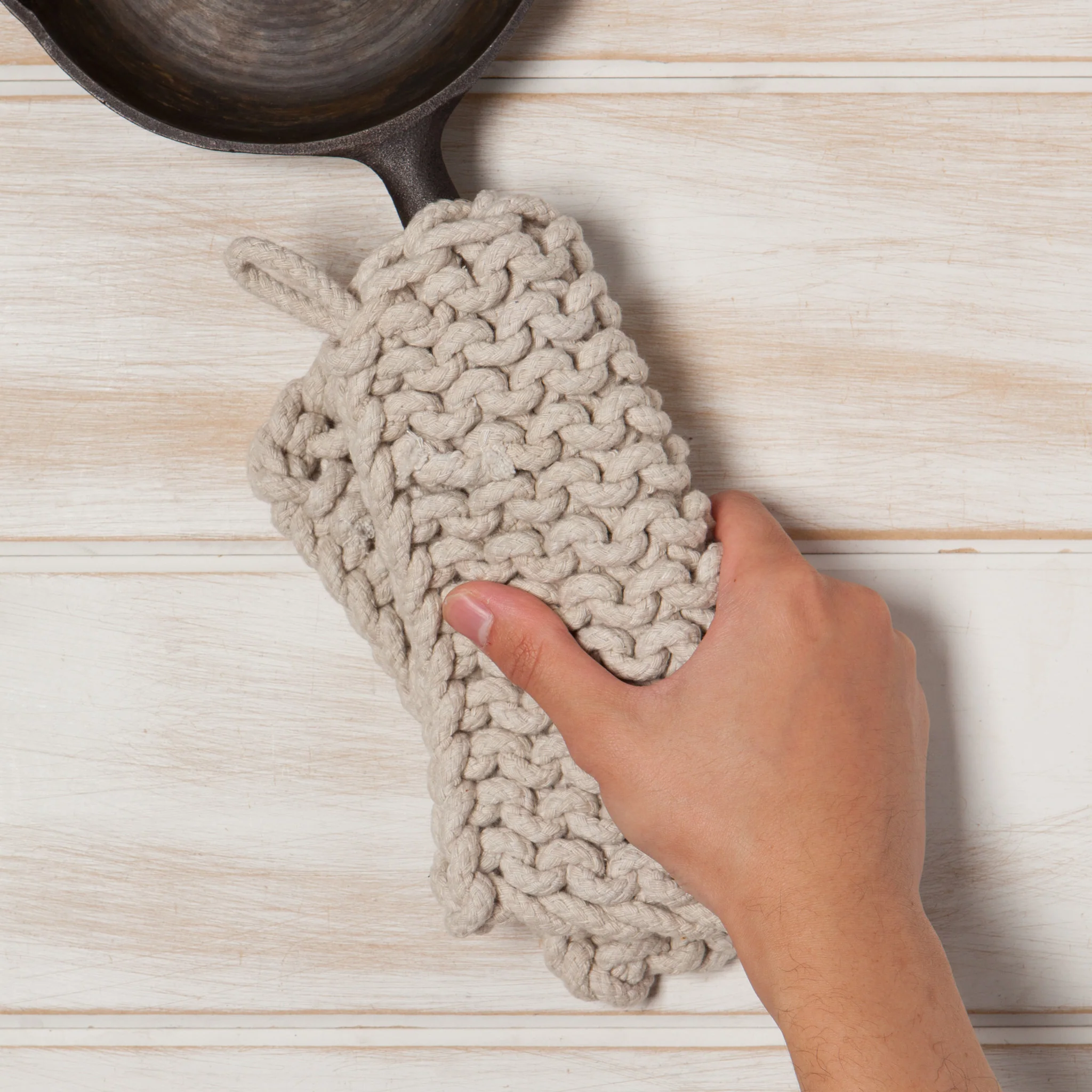 Danica Heirloom Dove Grey Knit Potholder