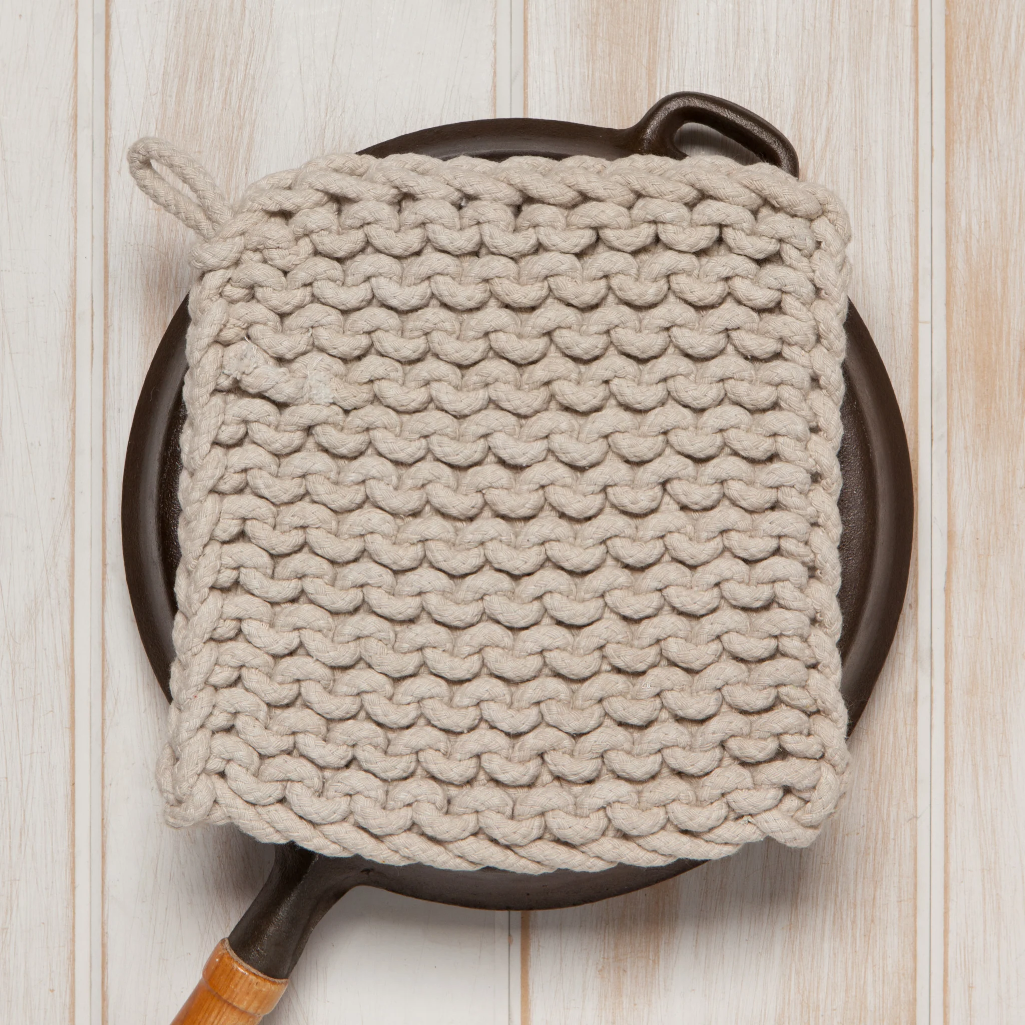Danica Heirloom Dove Grey Knit Potholder