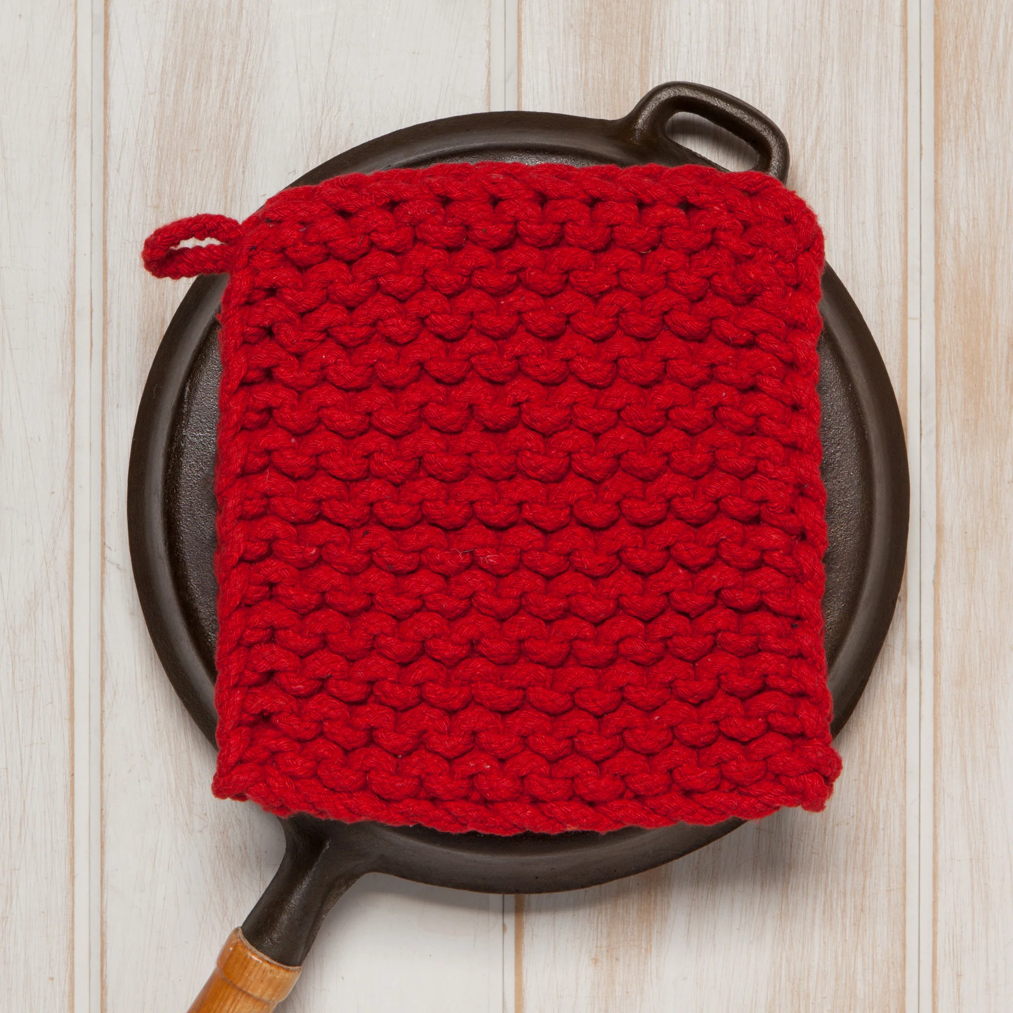Danica Heirloom Chili Red Knit Potholder