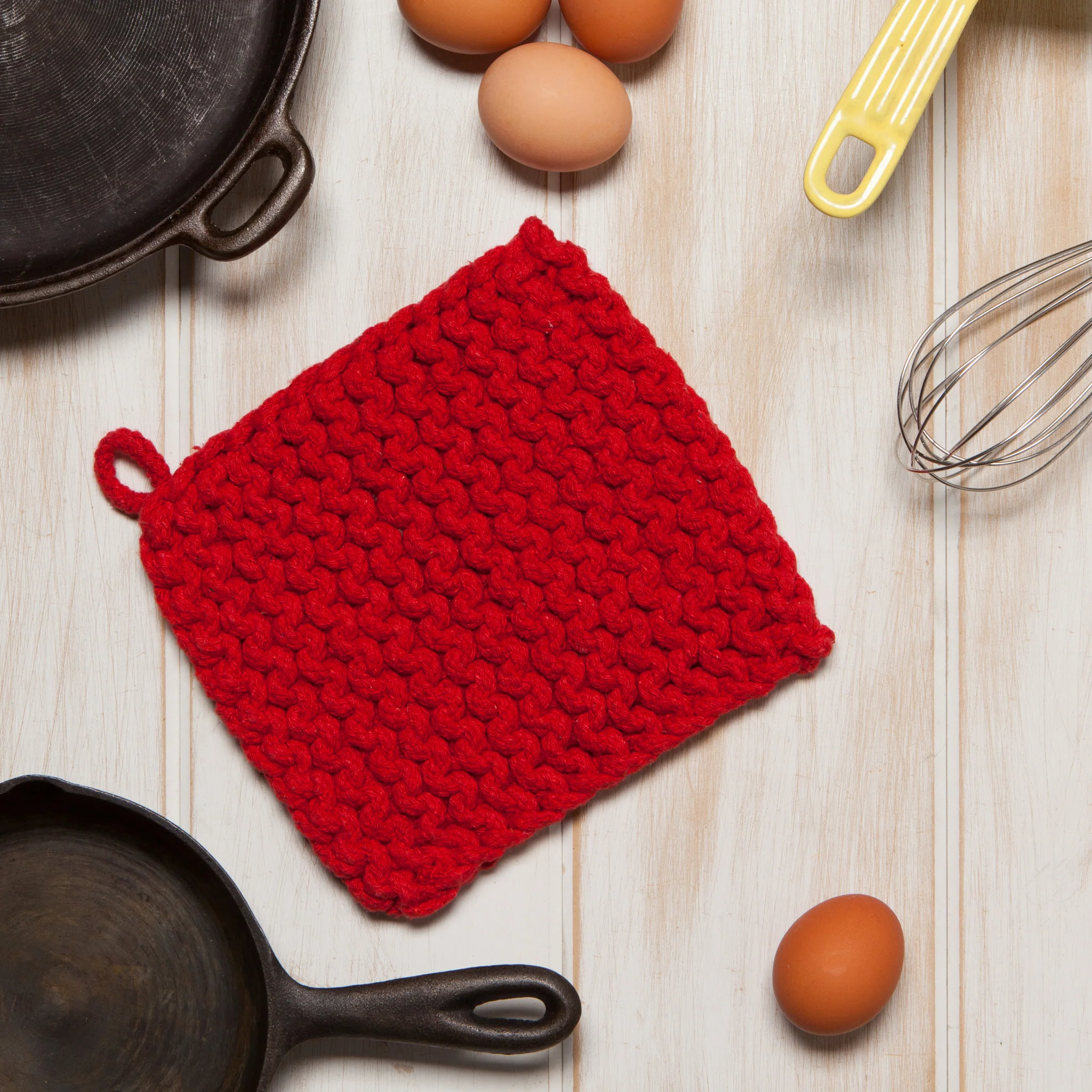 Danica Heirloom Chili Red Knit Potholder