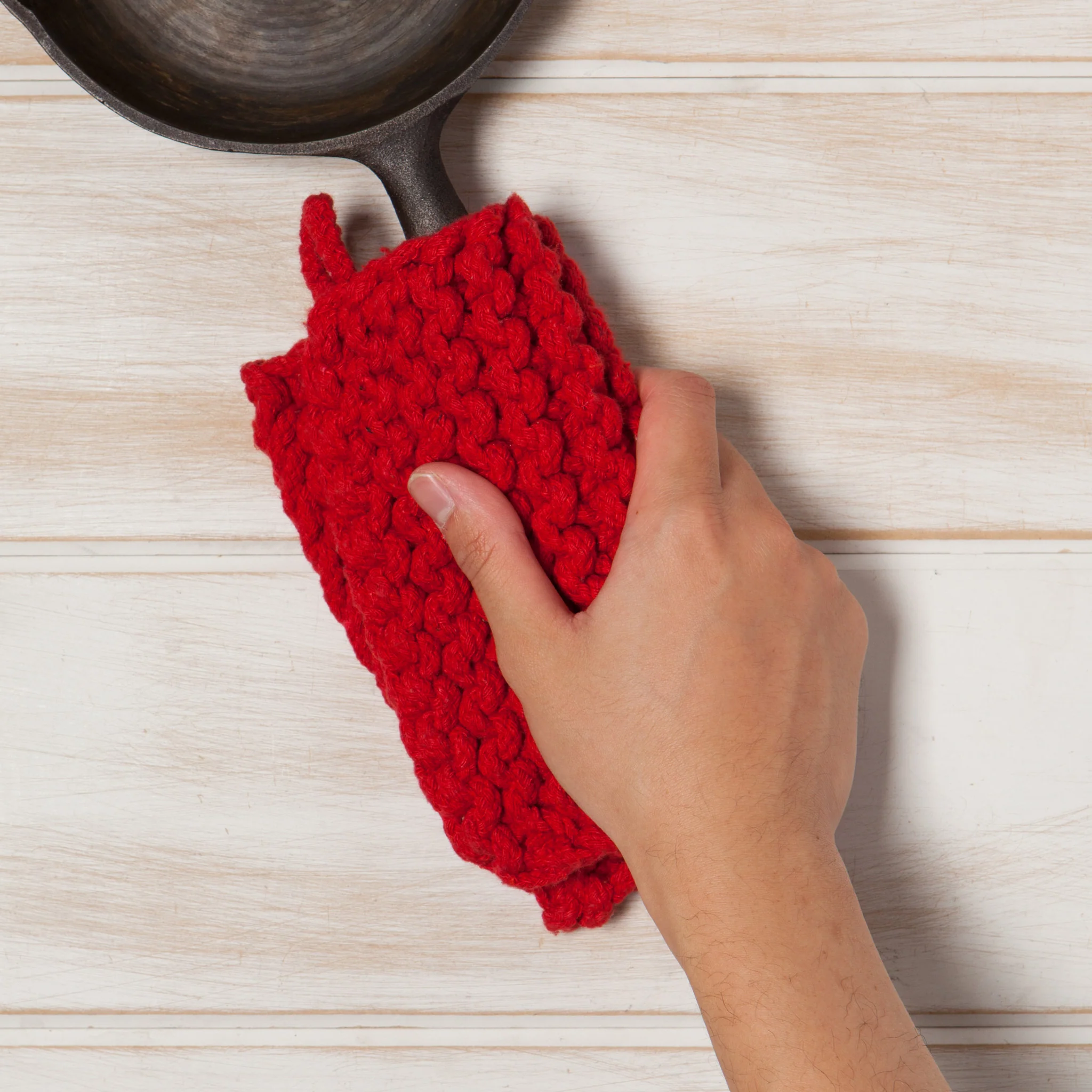 Danica Heirloom Chili Red Knit Potholder