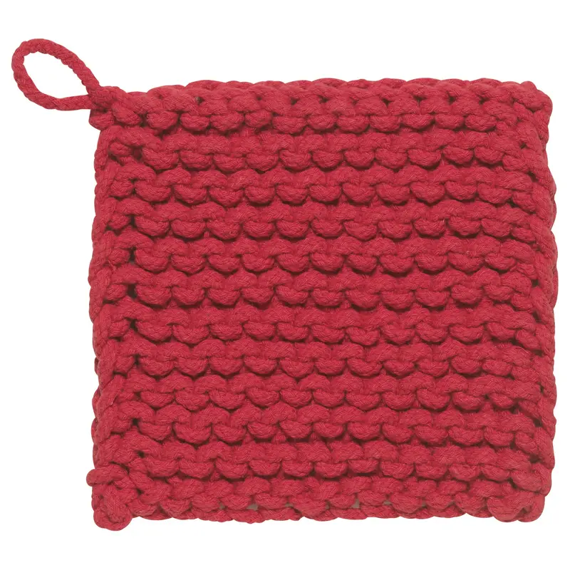 Danica Heirloom Chili Red Knit Potholder