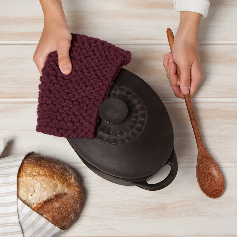 Danica Heirloom Wine Knit Potholder
