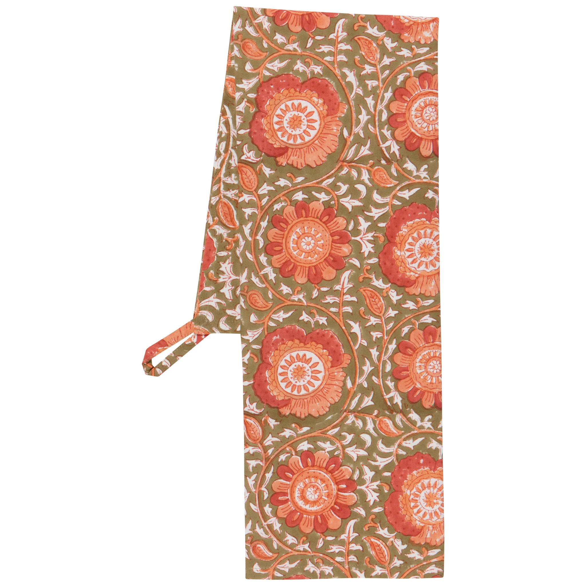 Danica Heirloom Zinnia Block Print Dishtowel