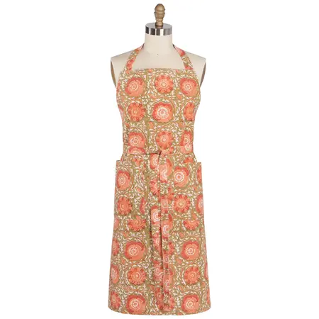 Danica Heirloom Zinnia Block Print Apron