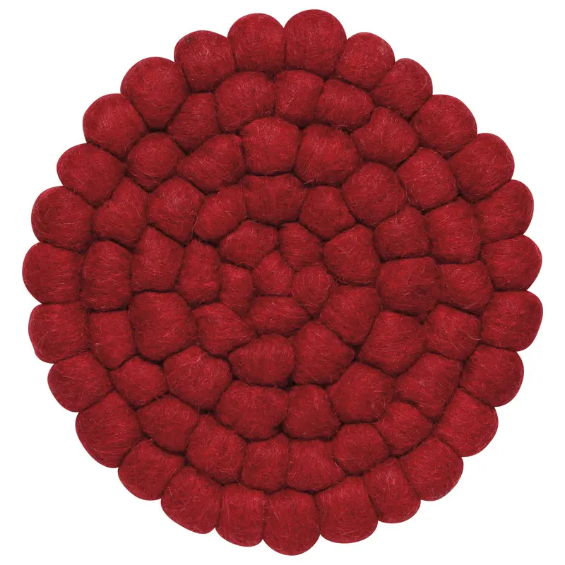 Danica Heirloom Chili Red Recycled Wool Felt Dot Trivet