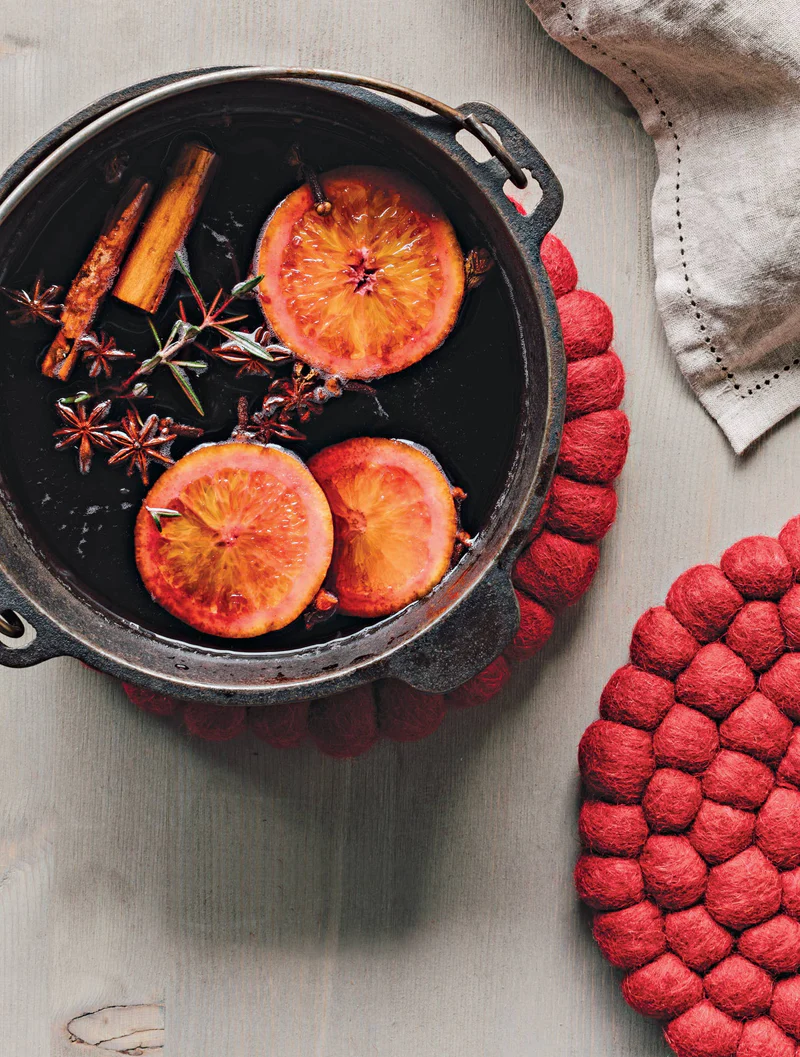 Danica Heirloom Chili Red Recycled Wool Felt Dot Trivet