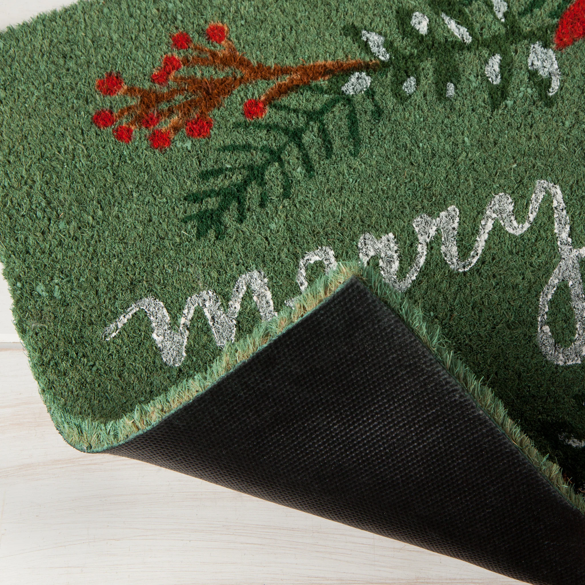 Danica Poinsettia Coir Fiber Doormat