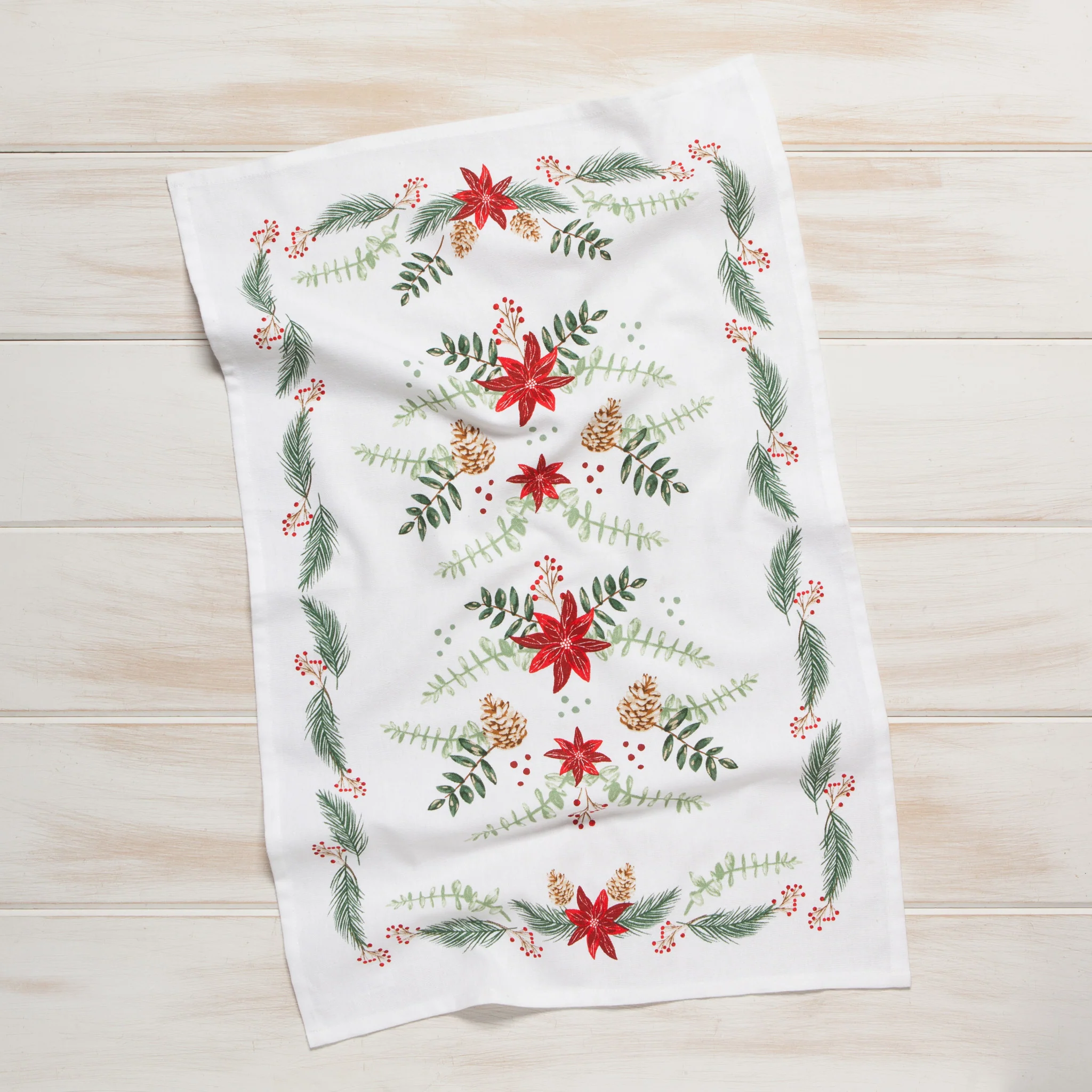 Danica Poinsettia Cotton Dishtowel