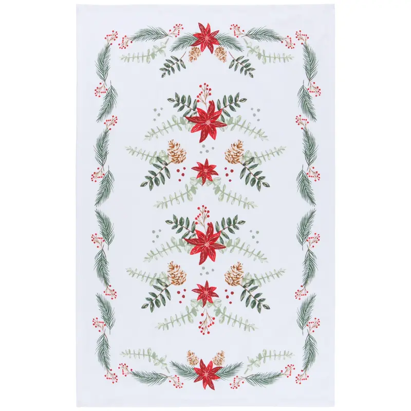 Danica Poinsettia Cotton Dishtowel