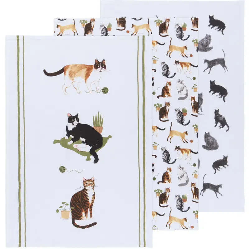 Danica Cat Collective Bakers Floursack Dishtowels (Set of 3)