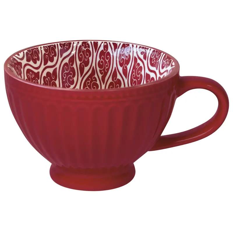 Danica Carmine Stamped Latte Mug 14oz
