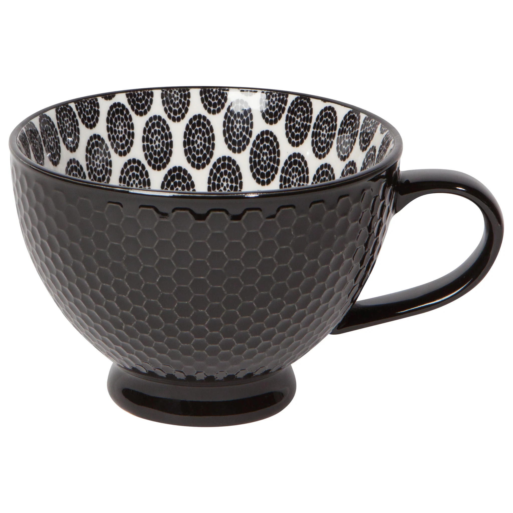 Danica Black Stamped Latte Mug 14oz