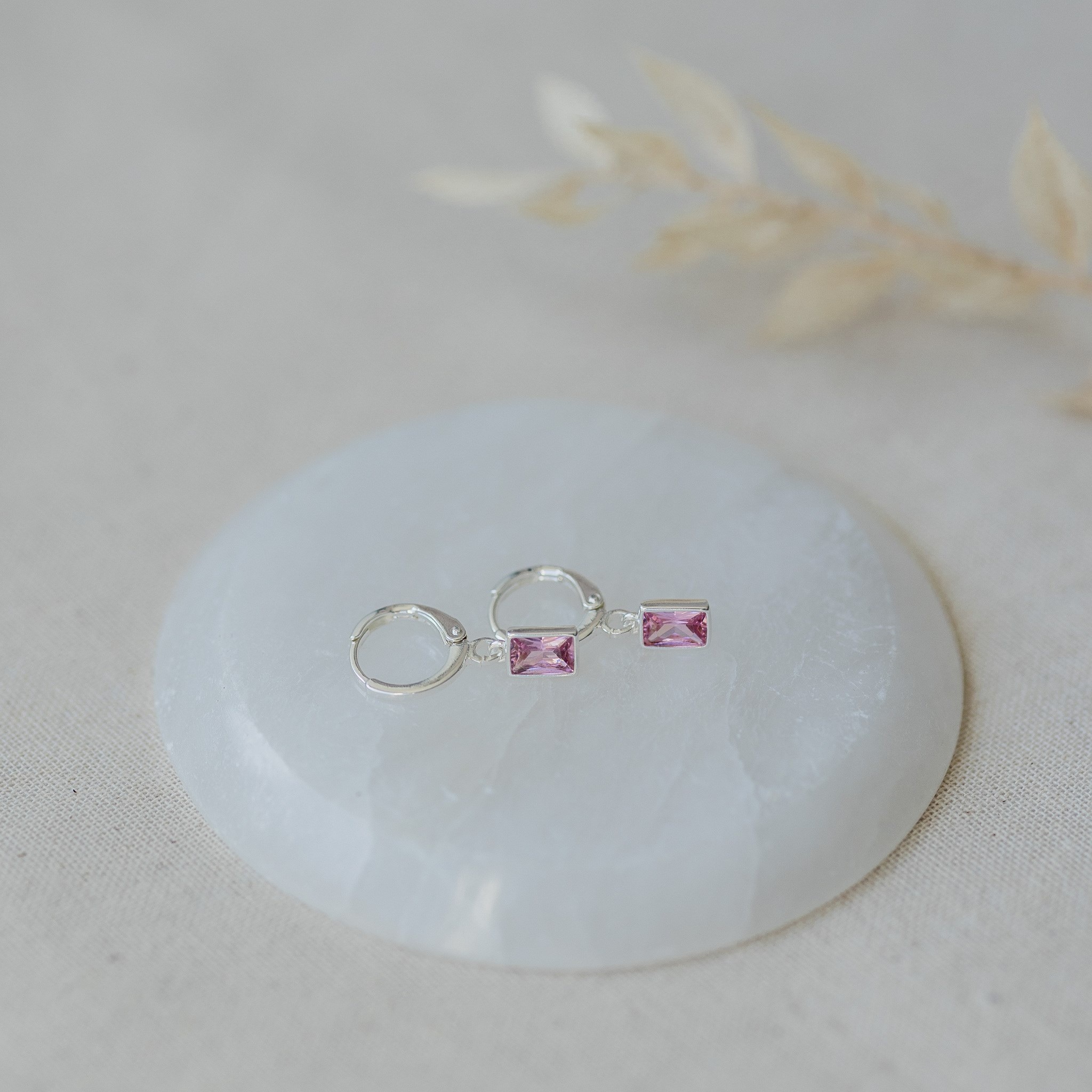 Glee Shine Hoops Silver/Pink