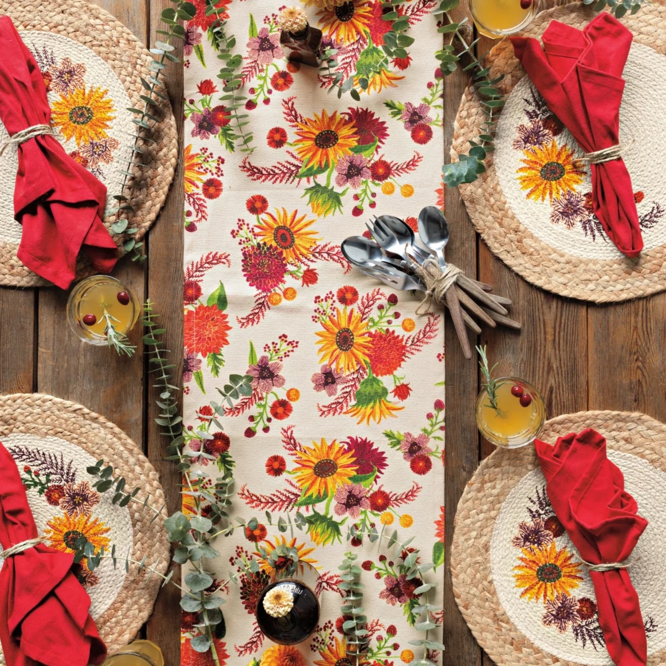 Danica Sunflower Splendor Braided Placemat