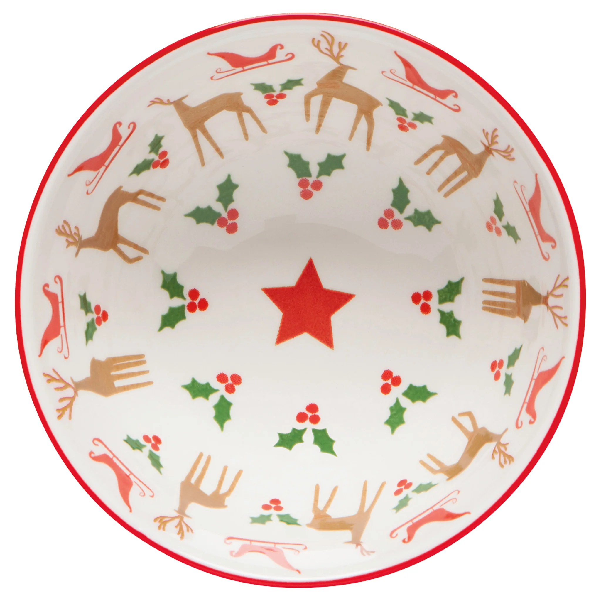 Danica Santa's Reindeer Stamped Bowl