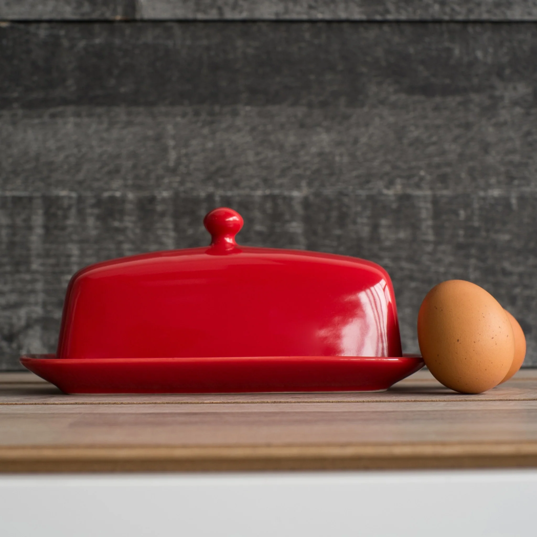 Now Designs Rectangle Red Butter Dish