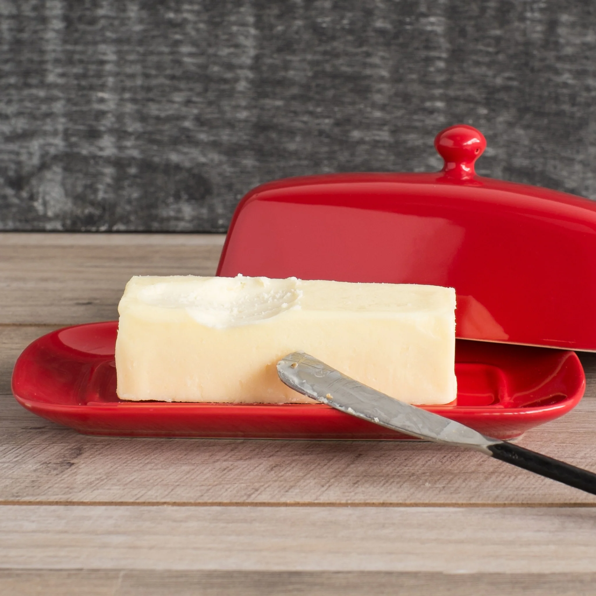 Now Designs Rectangle Red Butter Dish